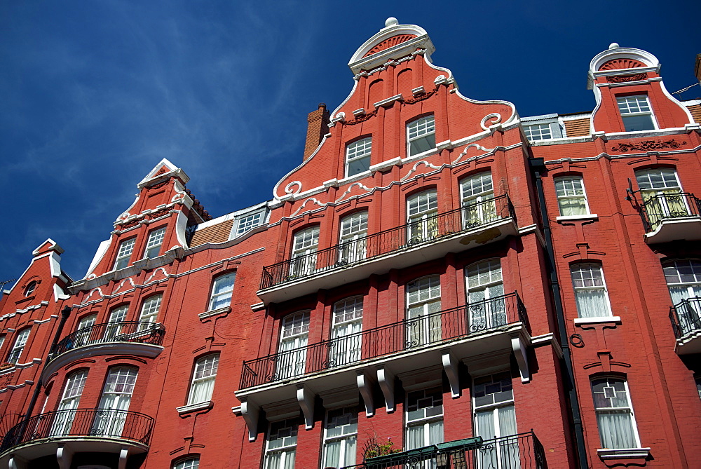 Facade of 19th Century terraced apartments in Cabell Road, Marylebone, London, England, United Kingdom, Europe