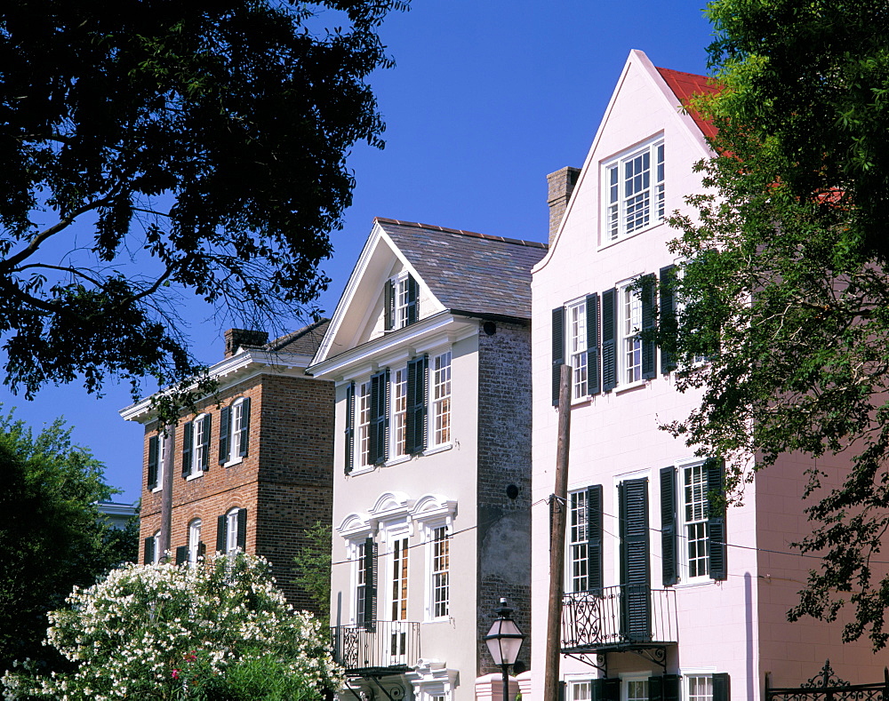 Early 19th century town houses, historic centre, Charleston, South Carolina, United States of America, North America