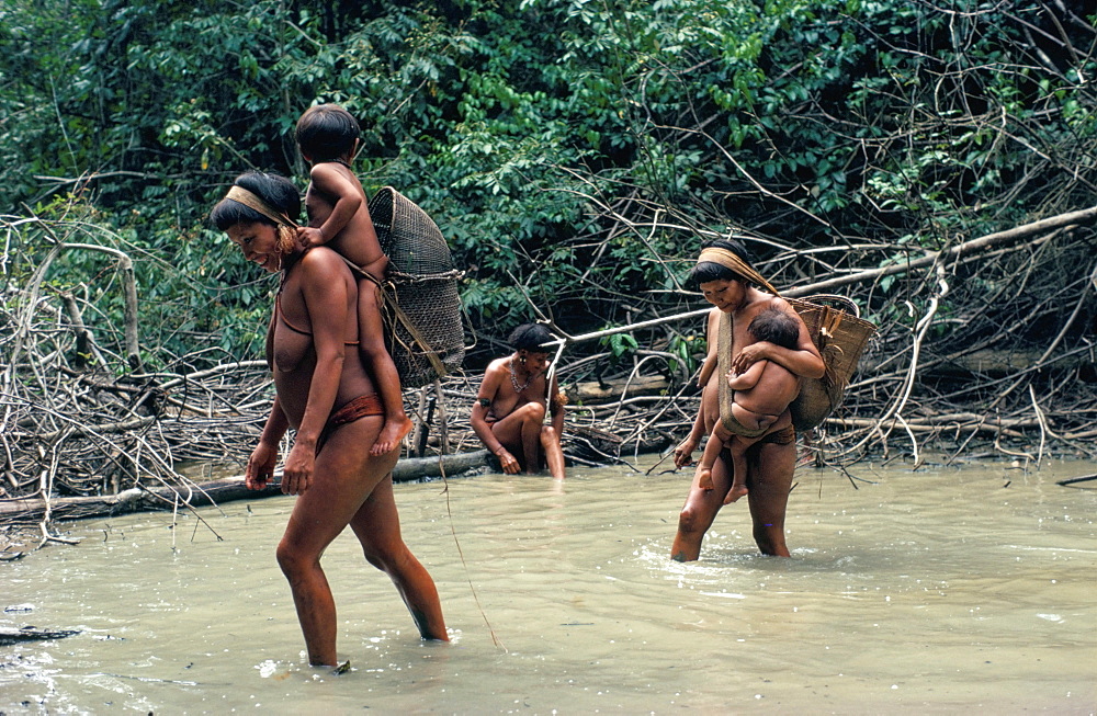 Yanomami Indians fishing, Brazil, South America