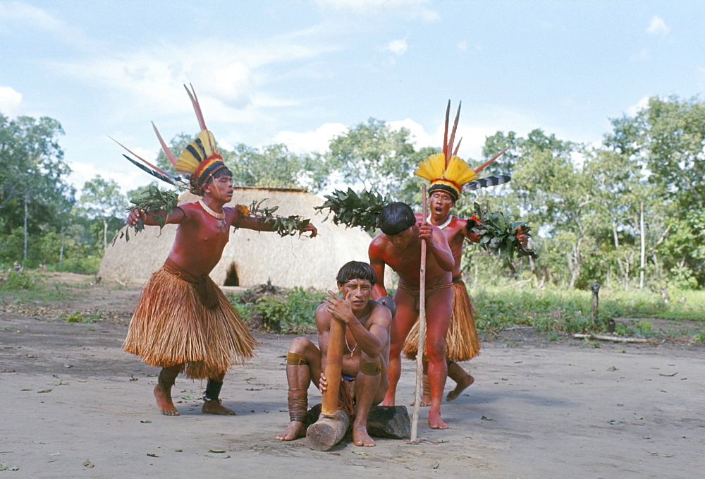 Kamayura Indian fish dance, Xingu, Brazil, South America