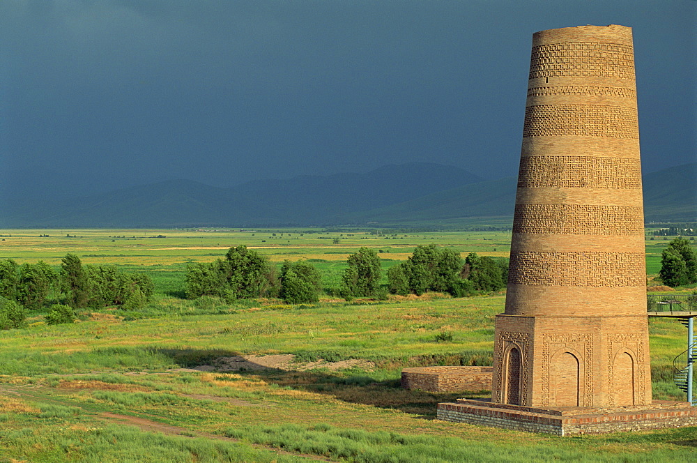 Burana Tower, an 11th century Karakhanid minaret, near Bishkek, Kyrgyzstan, Central Asia, Asia