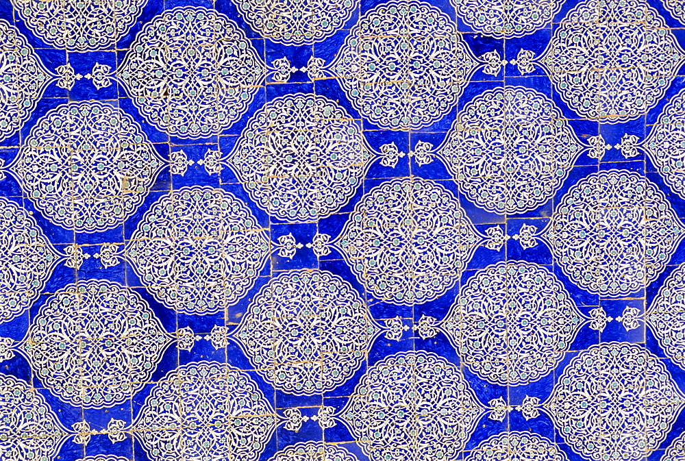 Ceramic tiles, I-Khauli court, Tash Khauli Palace, Khiva, Uzbekistan, Central Asia