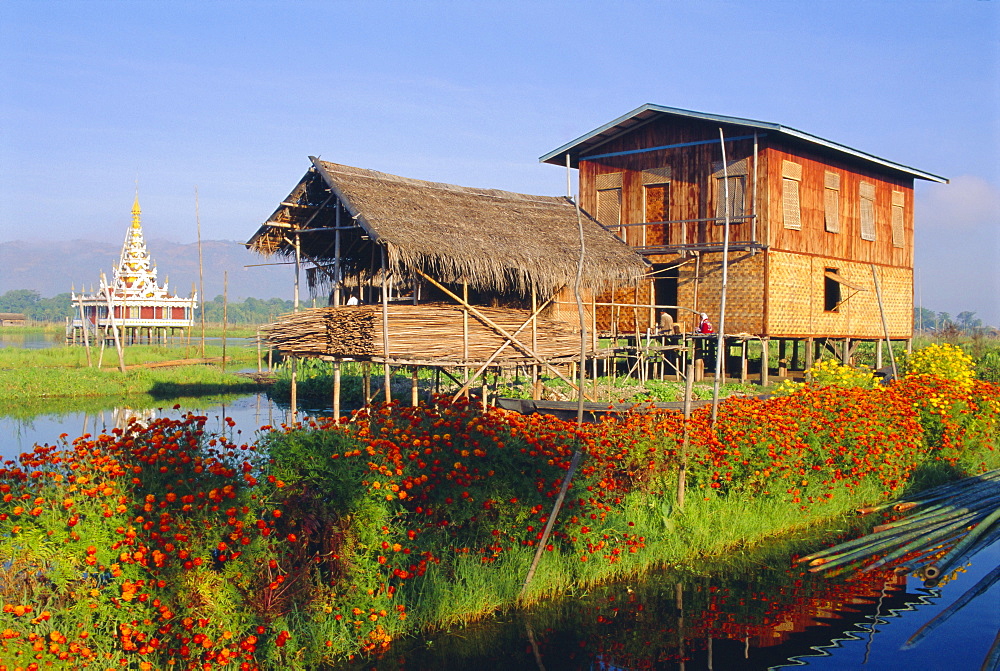 House on stilts, Inle Lake, Myanmar, Asia