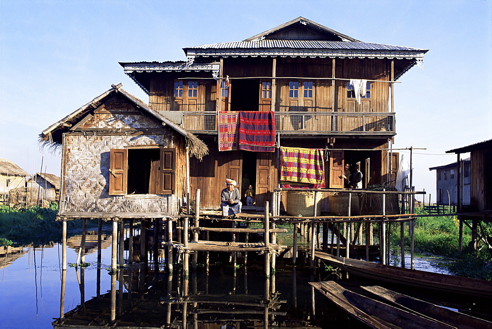 House on stilts of Shan family, Inle Lake, Shan States, Myanmar (Burma), Asia