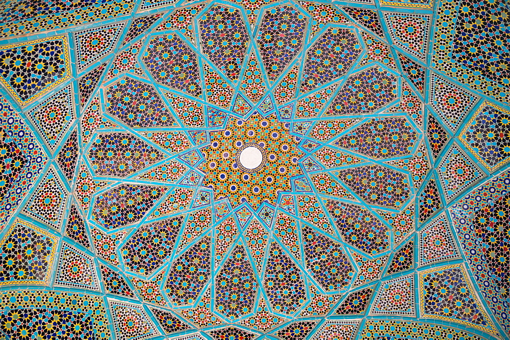 Ceiling of Tomb of Hafez, Iran's most famous poet, 1325-1389, Shiraz, Iran, Middle East