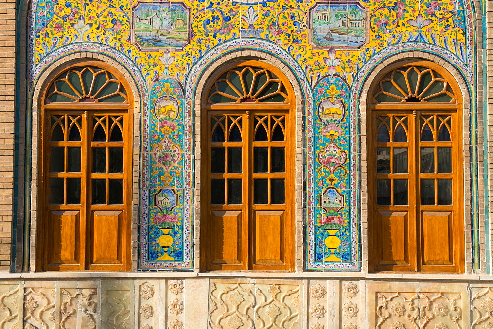 Ceramic tilework, Golestan Palace, UNESCO World Heritage Site, Tehran, Iran, Middle East