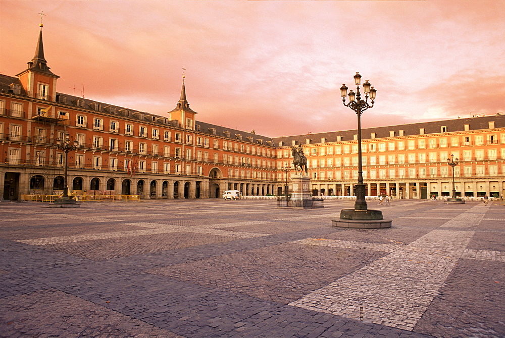 Plaza Mayor from the east, Madrid, Spain, Europe