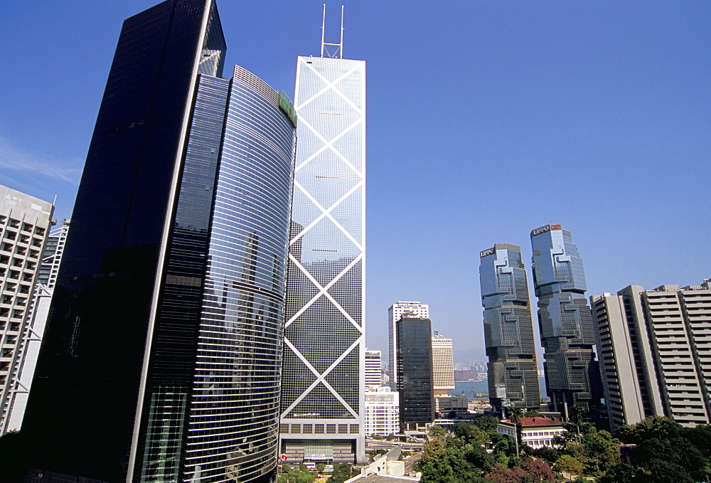 Bank of China Building in centre, Central, Hong Kong Island, Hong Kong, China, Asia