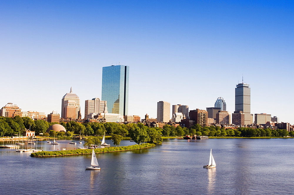 City skyline and Charles River, Boston, Massachusetts, USA