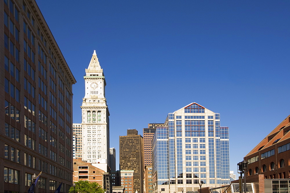 Custom House and buildings in the Financial District, Boston, Massachusetts, USA