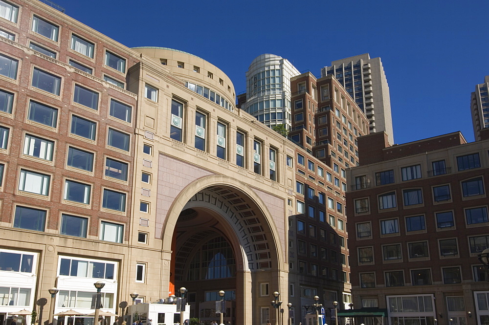 Rowes Wharf by Boston Harbor, Boston, Massachusetts, USA