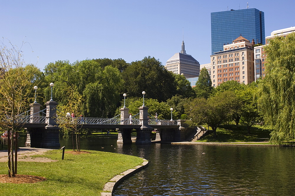 Lagoon Bridge in the Public Garden, Boston, Massachusetts, USA