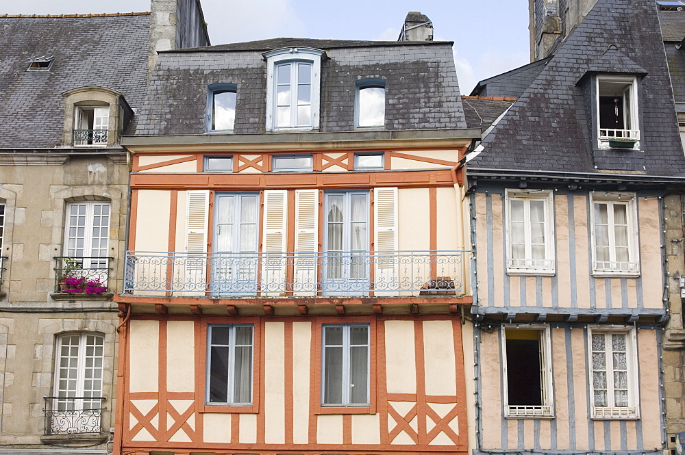 Timber-framed buildings, Quimper, Southern Finistere, Brittany, France