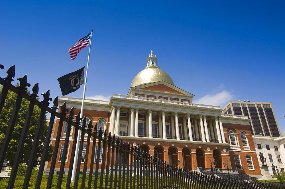 The Massachusetts State House, 1798, designed by Charles Bulfinch, Boston, Massachusetts, USA