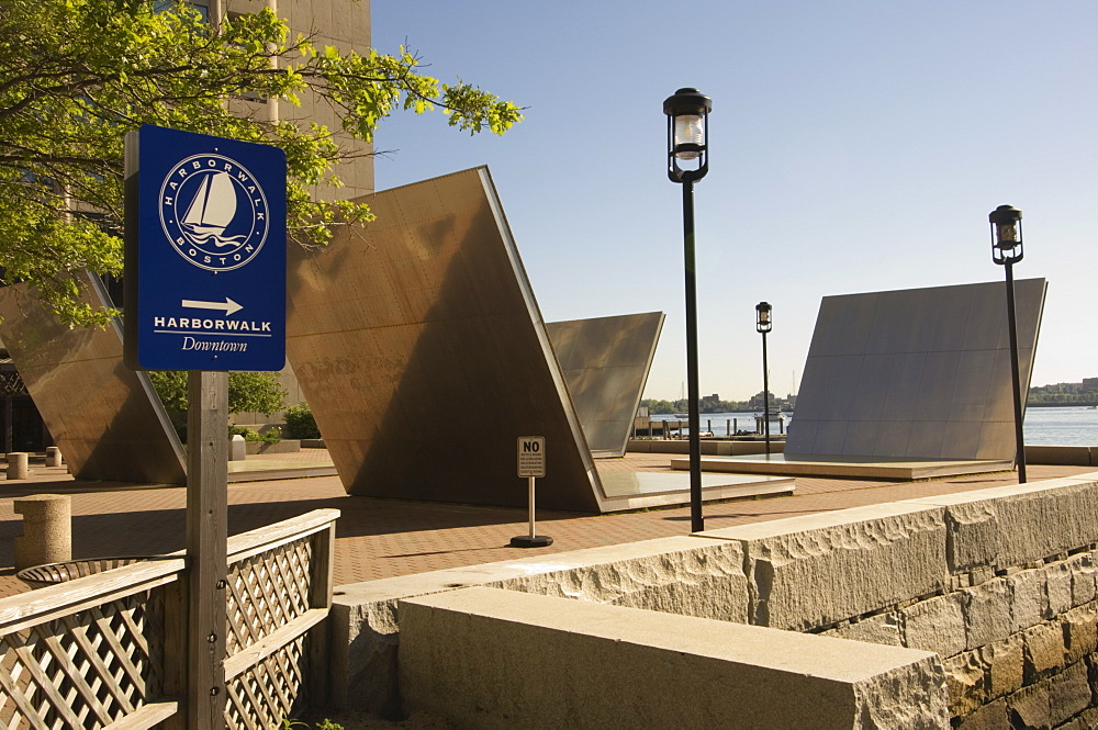 Boston Harborwalk by the Waterfront, Boston, Massachusetts, New England, United States of America, North America