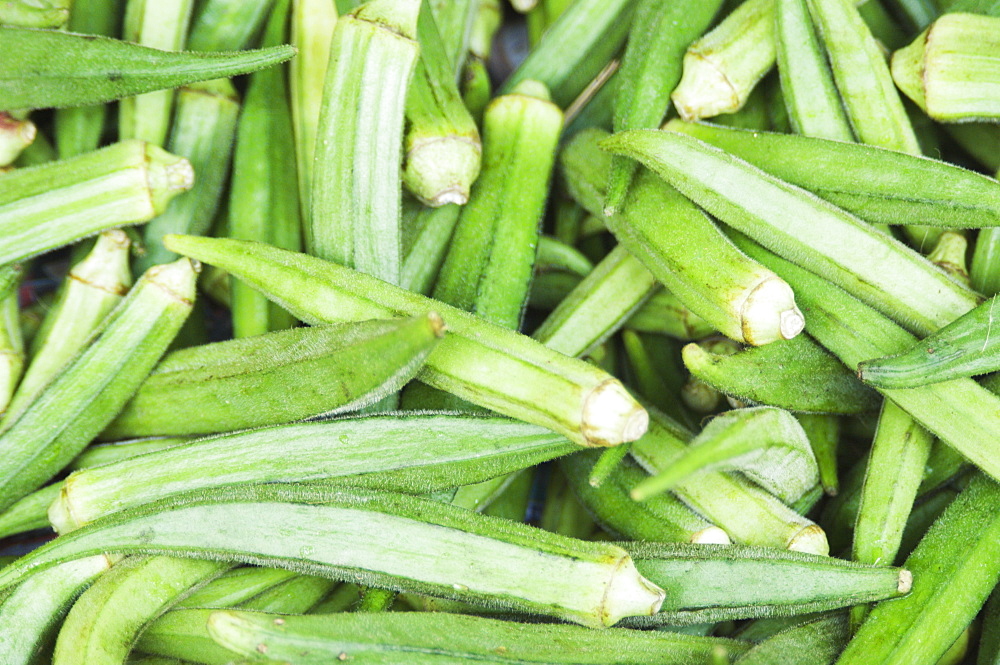 Okra on a market stall