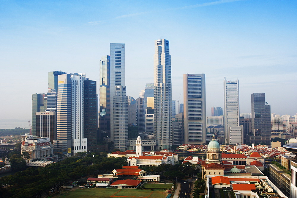 City skyline at dawn, Singapore, Southeast Asia, Asia