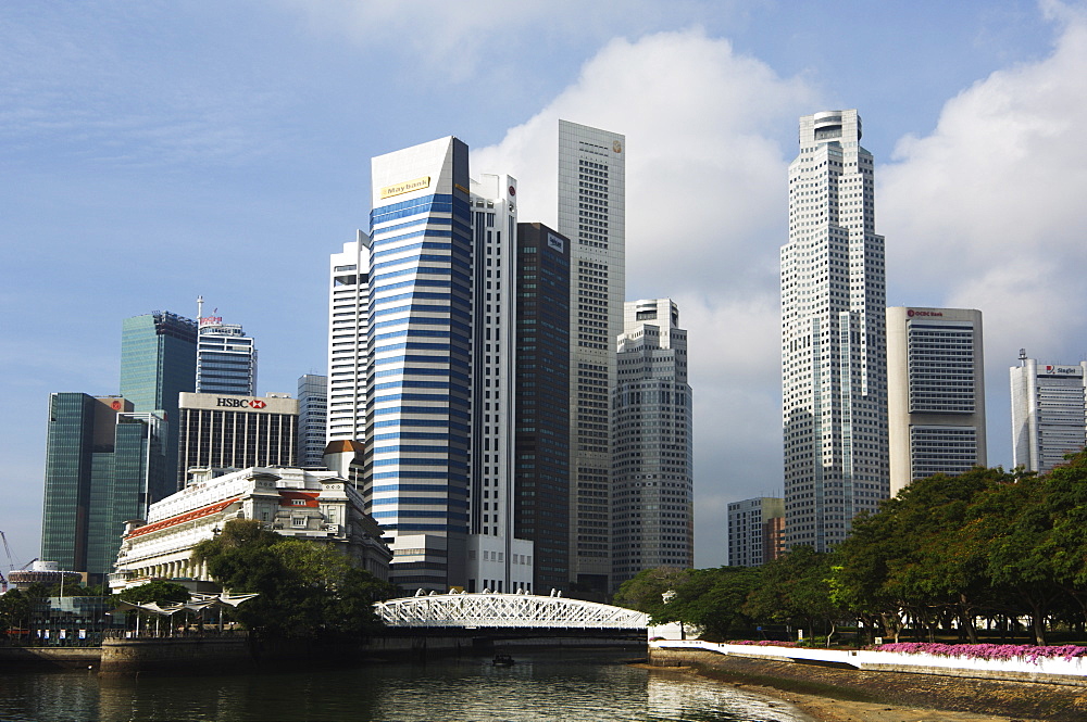 The Financial District from the Singapore River, Singapore, Southeast Asia, Asia