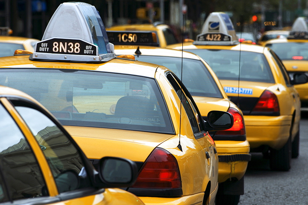 Taxi cabs, Manhattan, New York City, New York, United States of America, North America