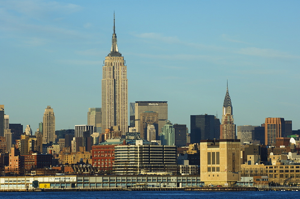 The Empire State Building and Midtown Manhattan skyline across the Hudson River, New York City, New York, United States of America, North America