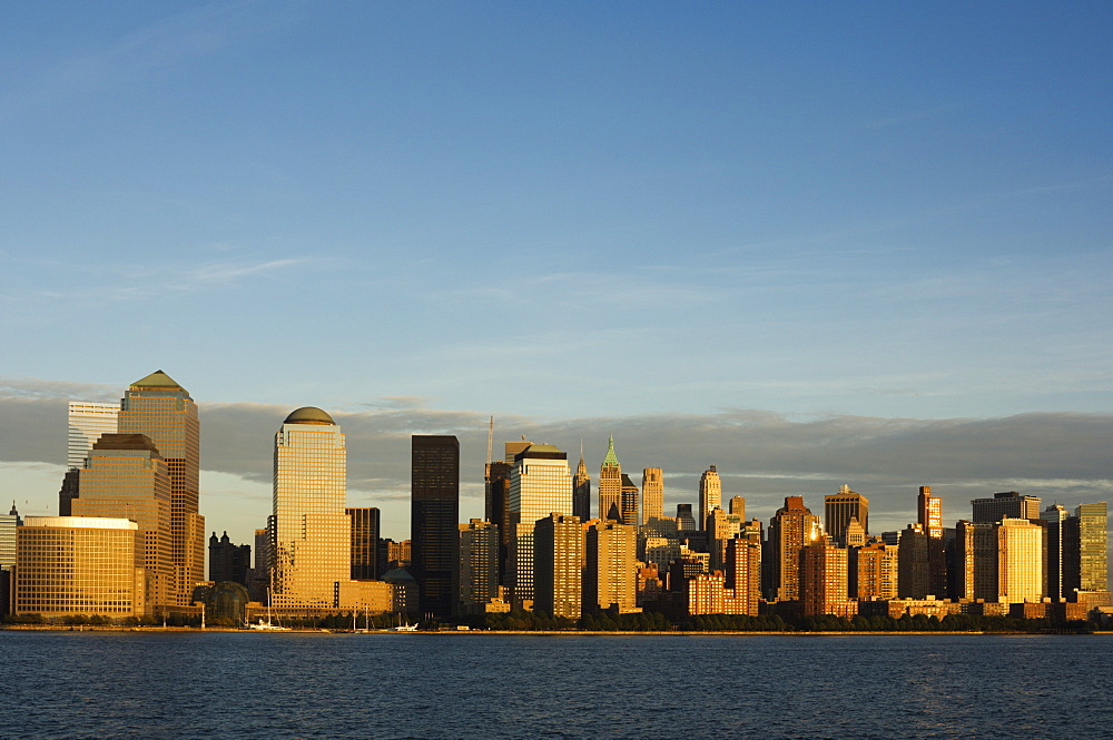 Lower Manhattan skyline across the Hudson River, New York City, New York, United States of America, North America