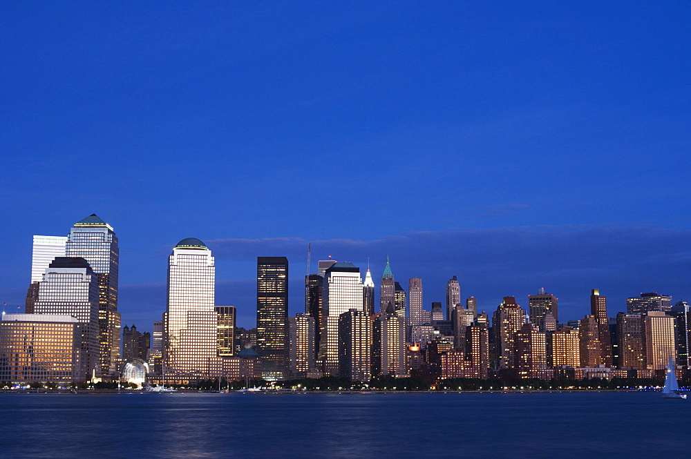 Lower Manhattan skyline across the Hudson River, New York City, New York, United States of America, North America