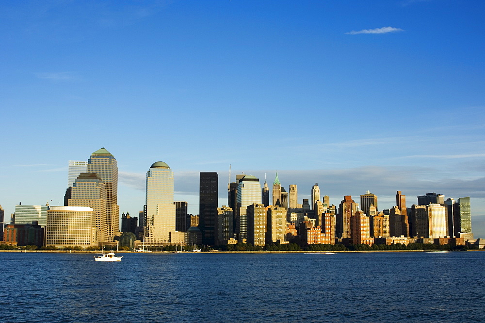 Lower Manhattan skyline across the Hudson River, New York City, New York, United States of America, North America