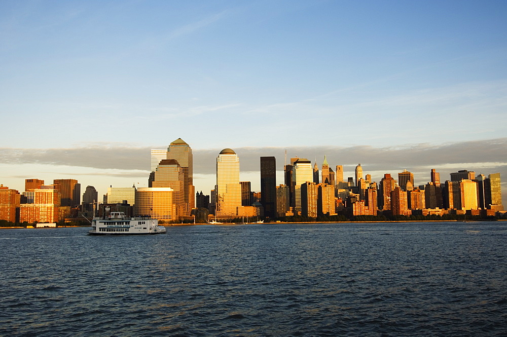 Lower Manhattan skyline across the Hudson River, New York City, New York, United States of America, North America