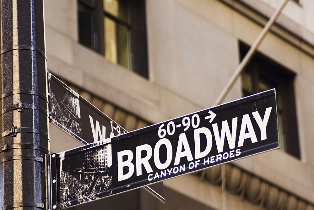 Broadway street sign Manhattan, New York City, New York, United States of America, North America