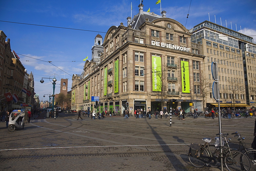 De Bijenkorf, Amsterdam's best known department store, Dam Square, Amsterdam, Netherlands, Europe