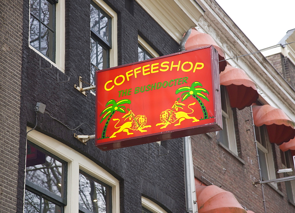 One of the many coffee shops where cannabis can legally be bought and consumed, Amsterdam, Netherlands, Europe