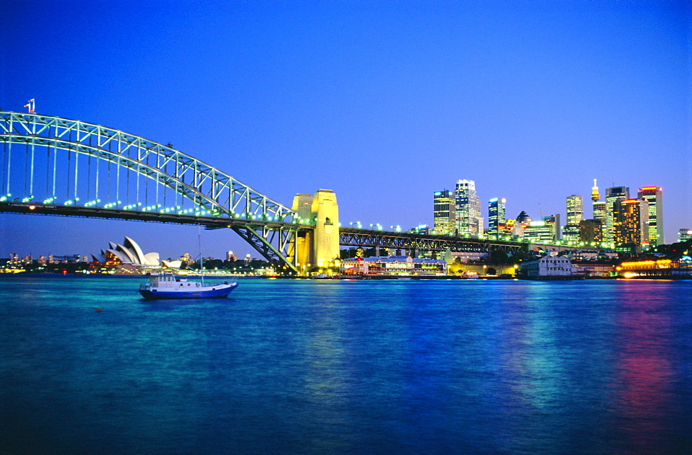 Sydney Harbour Bridge and Opera House, Sydney, New South Wales, Australia