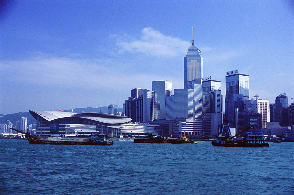 Exhibition and Convention Center, Wan Chai waterfront, Victoria Harbour, Hong Kong, China, Asia