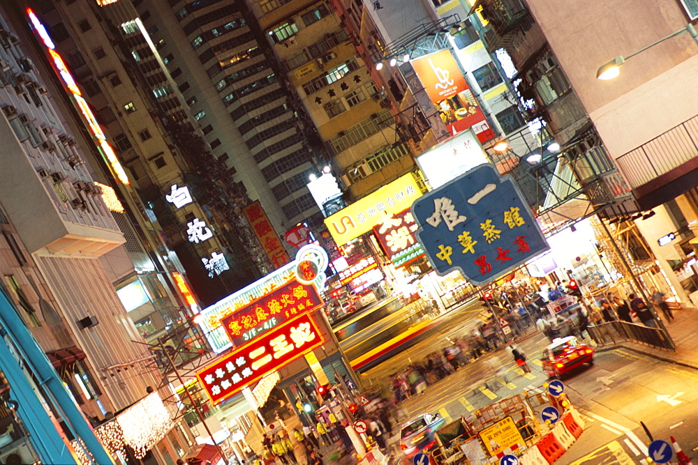 Causeway Bay at night, Hong Kong Island, Hong Kong, China, Asia