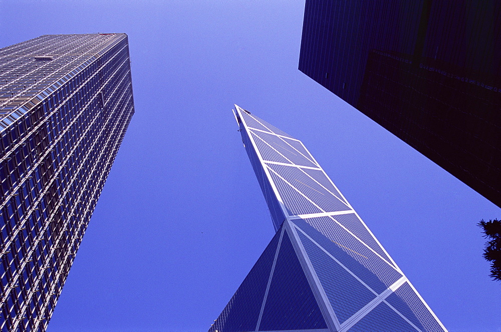 Cheung Kong Center on left, Bank of China building in centre, Central, Hong Kong Island, Hong Kong, China, Asia