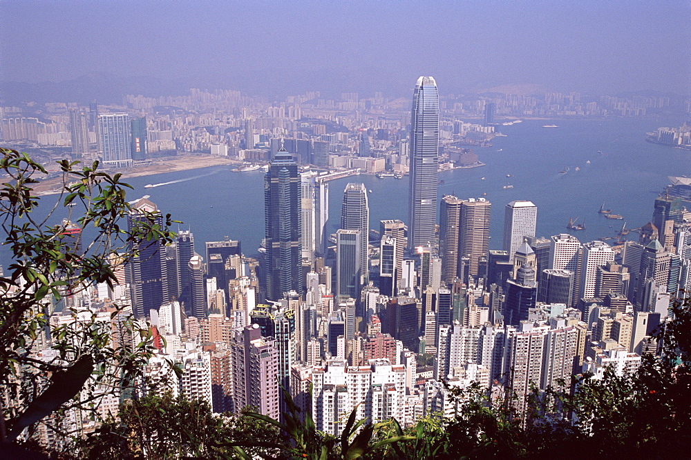 Hong Kong Island skyline and Victoria Harbour beyond, Hong Kong, China, Asia