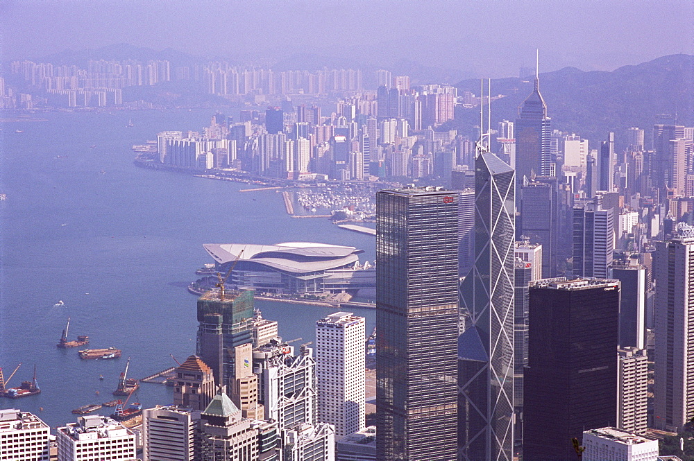 Hong Kong Island skyline and Victoria Harbour beyond, Hong Kong, China, Asia