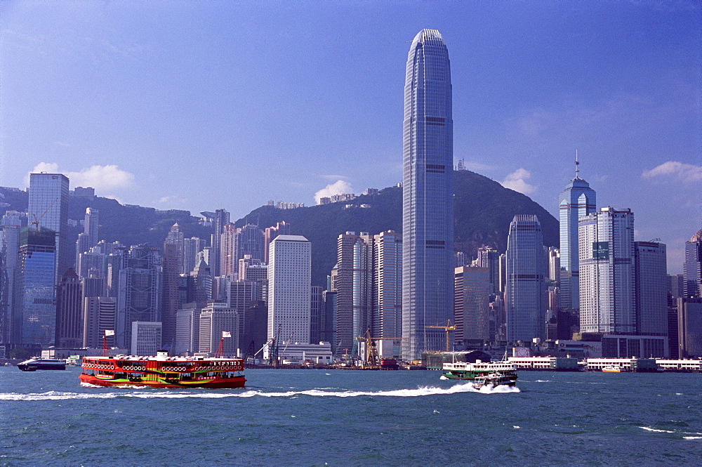 Star Ferry, Victoria Harbour and Hong Kong Island skyline, Hong Kong, China, Asia