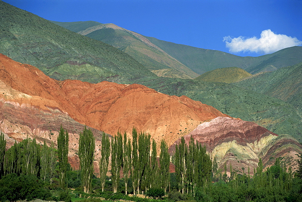 The Seven Colours mountain at Purmamaca near Tilcara in Argentina, South America