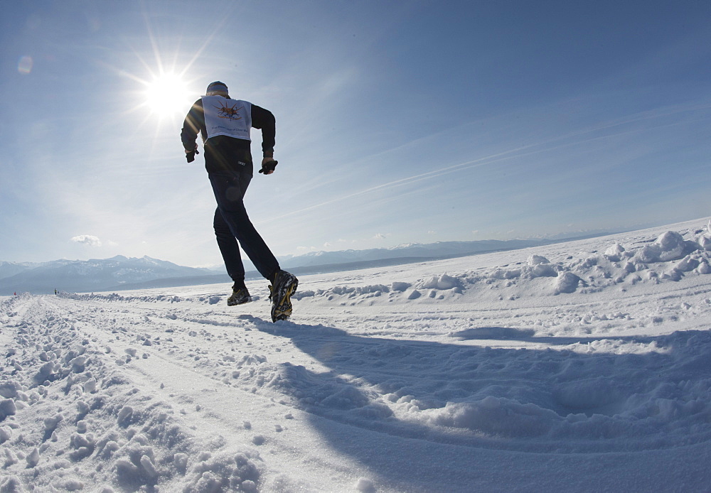 The 9th Lake Baikal Ice marathon, Lake Baikal, Irkutsk Oblast, Siberia, Russian Federation, Eurasia