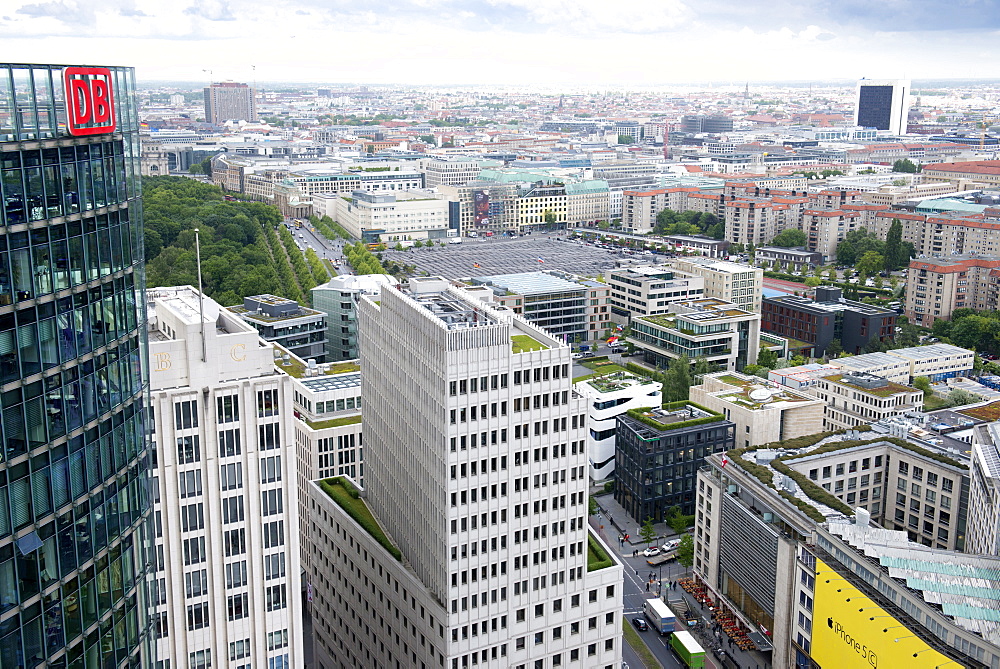 From the top of the Kollhoff building on Potsdamer Platz, Berlin, Germany, Europe