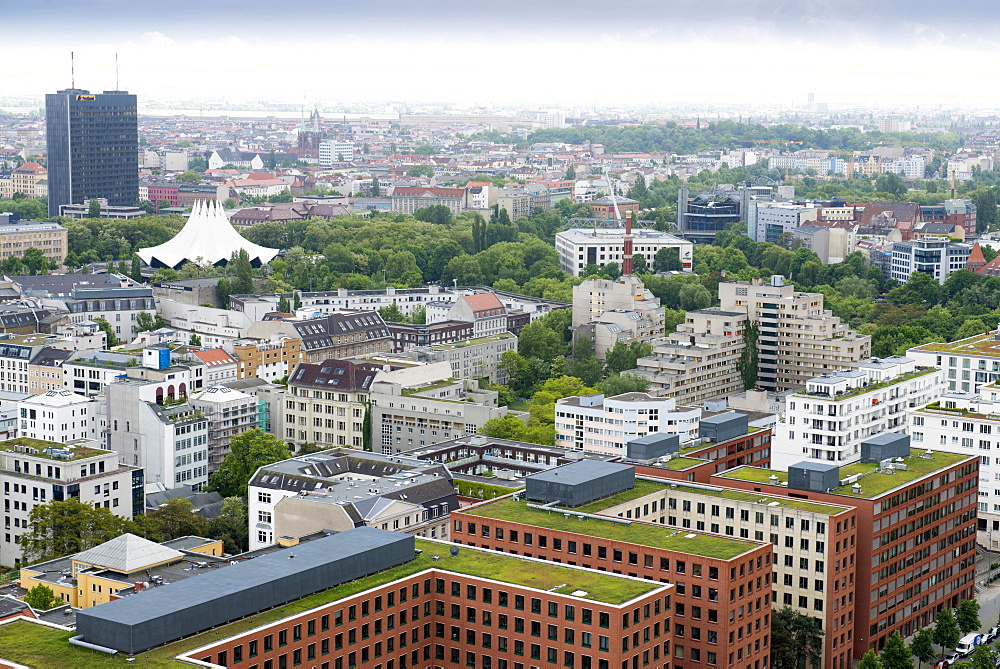 From the top of the Kollhoff building on Potsdamer Platz, Berlin, Germany, Europe