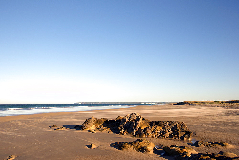 Miles of deserted beaches on the coast between Barbate and Zahara de los Atunes in Andalucia, Spain, Europe