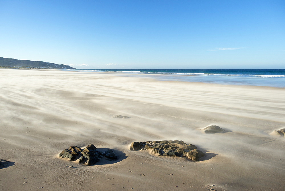 Miles of deserted beaches on the coast between Barbate and Zahara de los Atunes in Andalucia, Spain, Europe