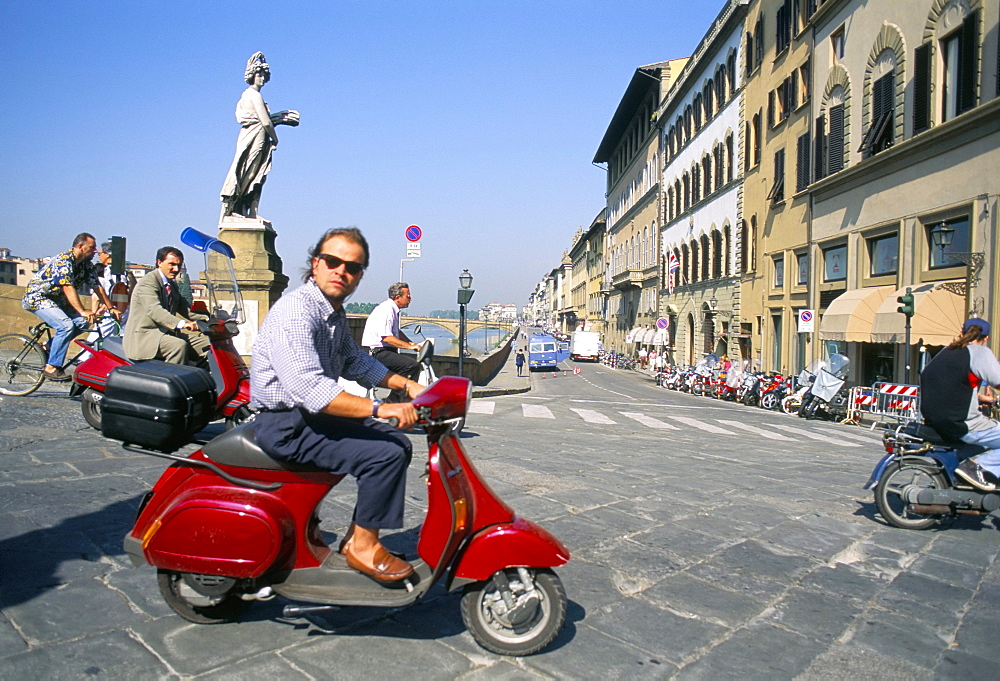 Scooter riders, Florence, Tuscany, Italy, Europe