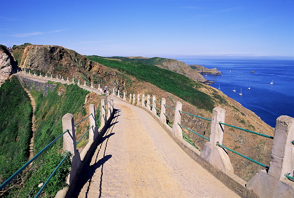 La Coupee and Dixcart Bay, Sark, Channel Islands, United Kingdom, Europe