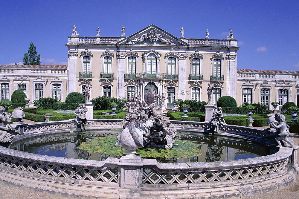 Exterior of the Queluz Palace, Lisbon, Portugal, Europe