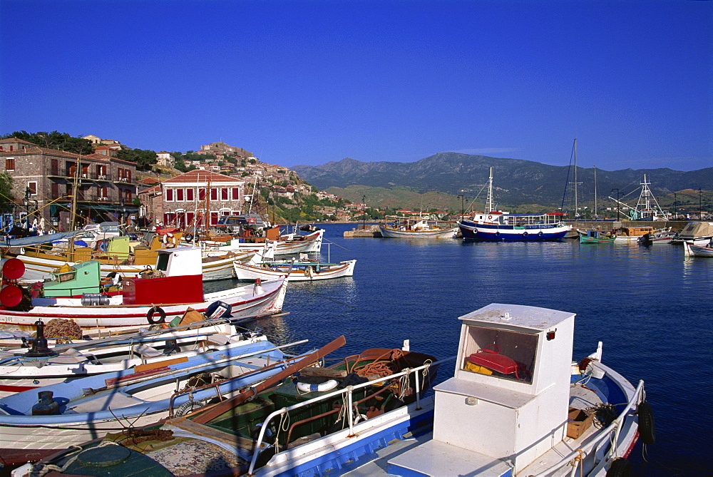 Harbour, Molyvos, Lesbos, Greek Islands, Greece, Europe