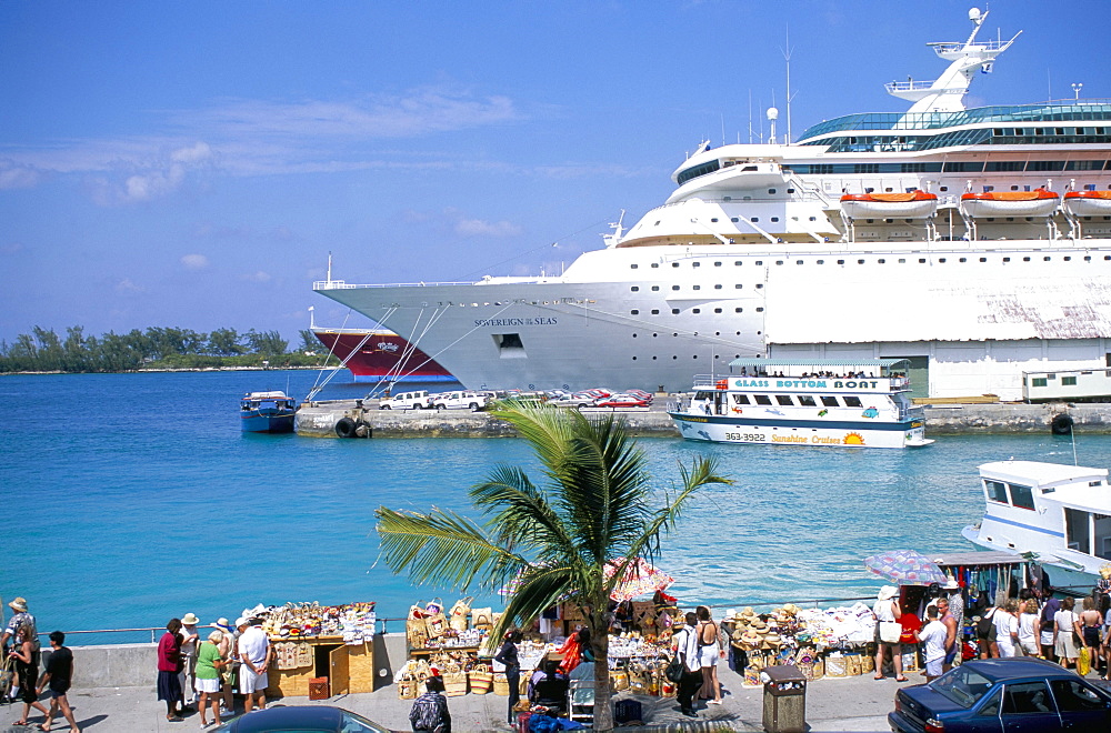 Cruise ship, dockside, Nassau, Bahamas, West Indies, Central America