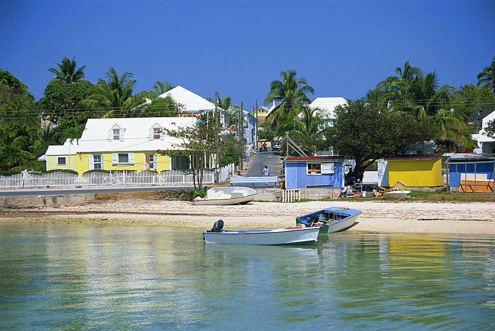 Waterfront and beach, Dunmore Town, Harbour Island, Bahamas, West Indies, Central America